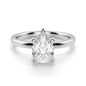 Solstice Pear Cut Engagement Ring, Default, 14K White Gold, Platinum