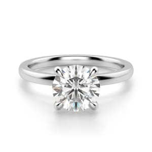 Solstice Round Cut Engagement Ring, Default, 14K White Gold, Platinum