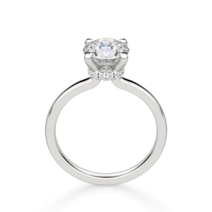 Solstice Round Cut Engagement Ring, Hover, 14K White Gold, Platinum