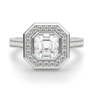 Adelaide Asscher Cut Engagement Ring, Default, 14K White Gold, 