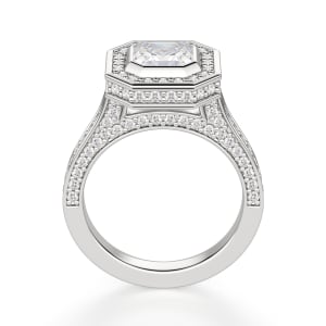 Adelaide Asscher Cut Engagement Ring, 14K White Gold, Hover, 