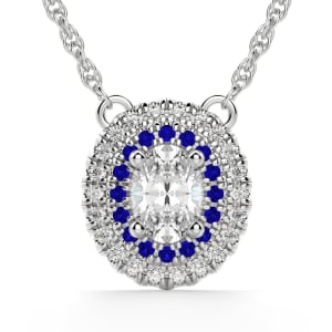 Almeria Sapphire Necklace, Default, 14K White Gold, 