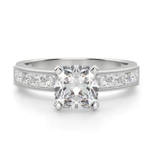 Alyssa Cushion Cut Engagement Ring, 14K White Gold, Default, 