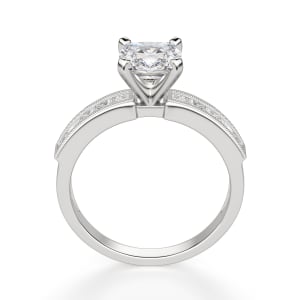 Alyssa Cushion Cut Engagement Ring, 14K White Gold, Hover, 