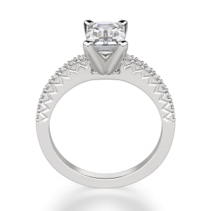 Angelix Emerald Cut Engagement Ring, 14K White Gold, Hover, Platinum