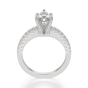 Angelix Marquise Cut Engagement Ring, 14K White Gold, Hover, Platinum