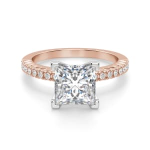 Angelix Princess Cut Engagement Ring, 14K Rose Gold, Default, 