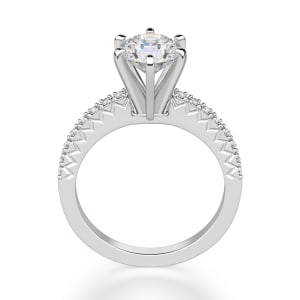 Angelix Round Cut Engagement Ring, 14K White Gold, Hover, Platinum