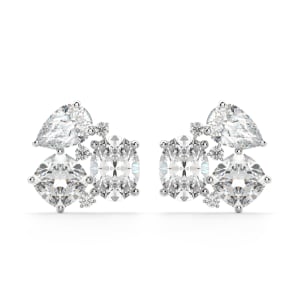 Ara Cluster Stud Earrings, Default, 14K White Gold, 