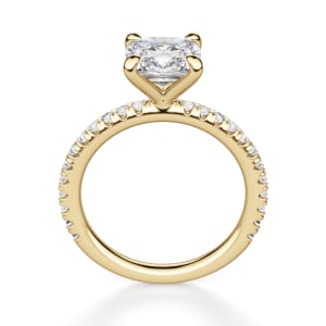 Arezzo Accented Cushion cut Engagement Ring, Hover, 14K Yellow Gold, 