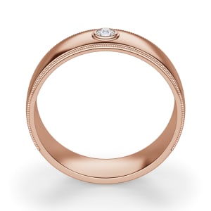 Atlas Round Cut Wedding Band, Hover, 14K Rose Gold, 