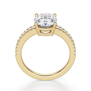 Basket Set Accented Oval cut Engagement Ring, 14K Yellow Gold, Hover, 