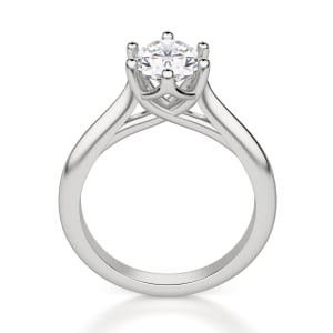 Bali Classic Oval Cut Engagement Ring, 14K White Gold, Hover, Platinum,
