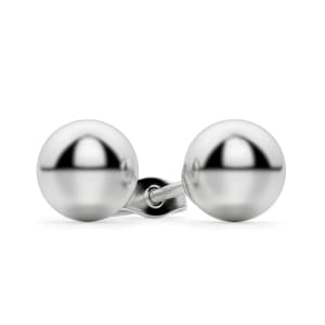 Ball Stud Earrings,  Sterling Silver, Default