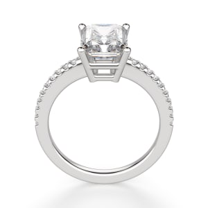 Basket Set Accented Radiant cut Engagement Ring, Hover, 14K White Gold, Platinum, 