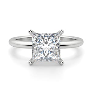 Basket Set Classic Princess cut Engagement Ring, Default, 14K White Gold, Platinum,
