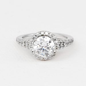 Berlin Engagement Ring With 1.03 Round Center, Ring Size 9.5, Platinum, Default