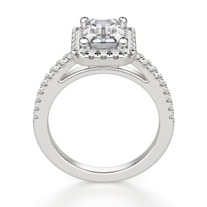Bristol Emerald Cut Engagement Ring, Hover, 14K White Gold, 