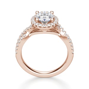 Capri Oval Cut Engagement Ring, Hover, 14K Rose Gold, 