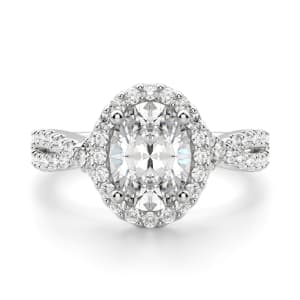 Capri Oval Cut Engagement Ring, Default, 14K White Gold, 