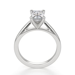 Cathedral Emerald Cut Solitaire Engagement Ring, Hover, 14K White Gold, 