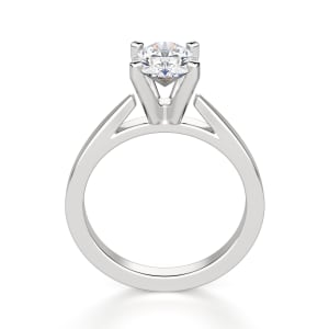 Cathedral Oval Cut Solitaire Engagement Ring, Hover, 14K White Gold, 