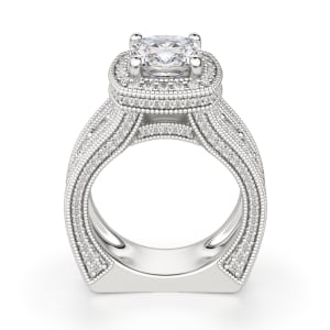 Chelsa Cushion Cut Engagement Ring, Hover, 14K White Gold, 