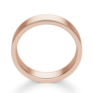 Classic Flat Wedding Band, 4MM, Hover, 14K Rose Gold, 