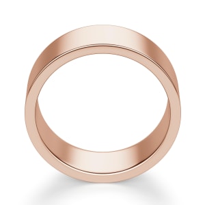Classic Flat Wedding Band, 6MM, Hover, 14K Rose Gold, 