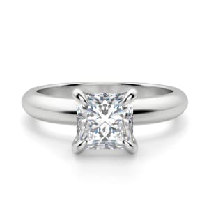 Claw Prong Princess Cut Solitaire Engagement Ring, Default, 14K White Gold, 