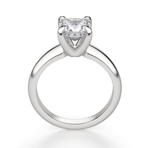 Claw Prong Princess Cut Solitaire Engagement Ring, Hover, 14K White Gold, 