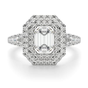 Copenhagen Emerald Cut Engagement Ring, Default, 14K White Gold, 