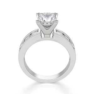Diamond Diva Princess Cut Engagement Ring, Hover, 14K White Gold,  Platinum,