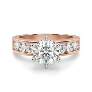 Diamond Diva Round Cut Engagement Ring, Default, 14K Rose Gold, 