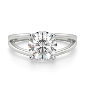 The Elan Round Cut Engagement Ring, Default, 14K White Gold, 