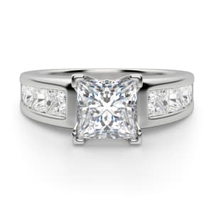 Escada Princess Cut Engagement Ring, Default, 14K White Gold, 