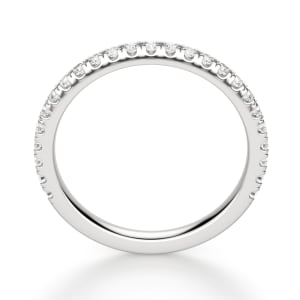 East-West Accented Wedding Band, Hover, 14K White Gold, Platinum, 