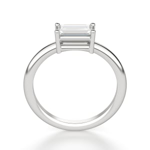 East-West Classic Basket Baguette cut Ring, Hover, 14K White Gold, 