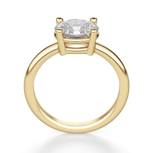 East-West Classic Basket Oval cut Engagement Ring, Hover, 14K Yellow Gold