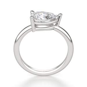 East-West Classic Basket Pear cut Engagement Ring, Hover, 14K White Gold, 