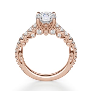 Fleur Round Cut Engagement Ring, Hover, 14K Rose Gold, 