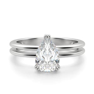 Geneva Pear Cut Engagement Ring, Default, 14K White Gold, 