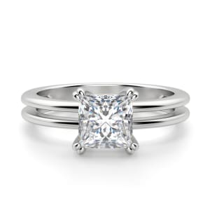 Geneva Princess Cut Engagement Ring, Default, 14K White Gold, 