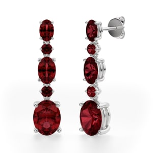 High Society Ruby Drop Earrings, Silver, Hover, 
