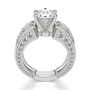 Hypnotique Round Cut Engagement Ring, Hover, 14K White Gold, 