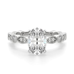 Infinite Love Oval cut Engagement Ring, Default, 14K White Gold, 