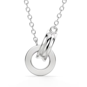 Interlocking Circle Necklace, Sterling Silver, Default