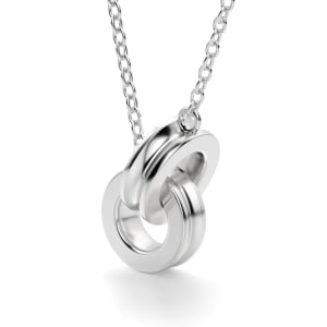 Interlocking Circle Necklace, Sterling Silver, Hover