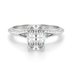 Irene Oval Cut Engagement Ring, Default, 14K White Gold, 