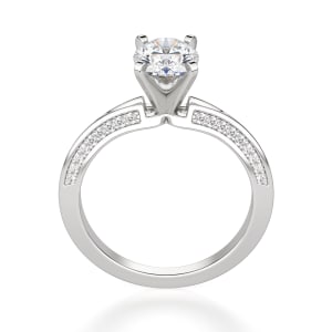Irene Oval Cut Engagement Ring, Hover, 14K White Gold, Platinum